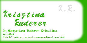 krisztina ruderer business card